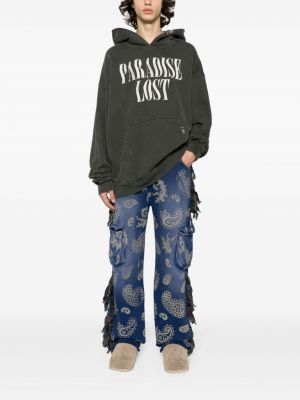 Proste jeansy z nadrukiem z wzorem paisley Alchemist
