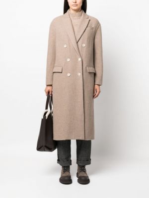 Kašmírový kabát Brunello Cucinelli béžový