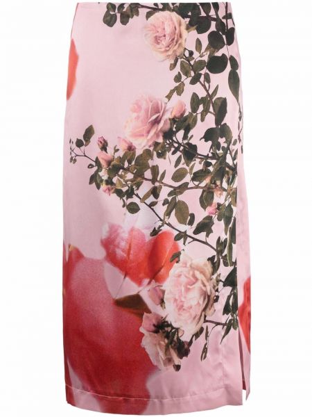 Falda de cintura alta de flores Blumarine rosa