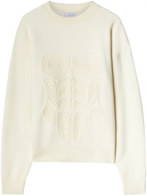 Пуловер бродиран Off-white бяло