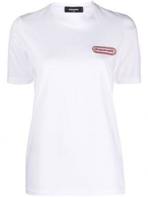 T-shirt ricamato Dsquared2 bianco