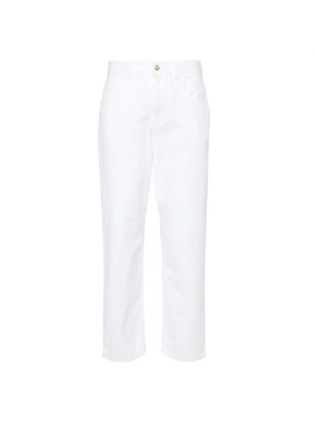 Spodnie z wysoką talią Moncler białe