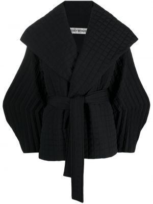 Плисирано палто Issey Miyake черно