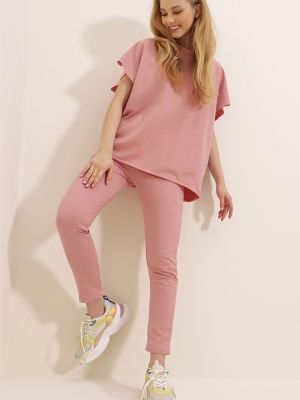 Melegítő szett Trend Alaçatı Stili rózsaszín