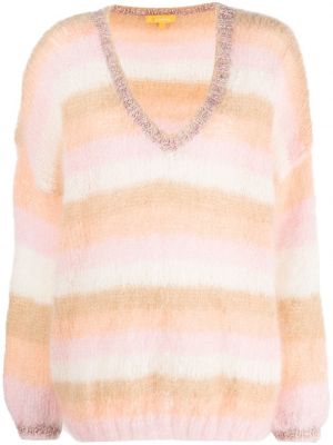 Gradienta krāsas džemperis ar v veida izgriezumu Rose Carmine