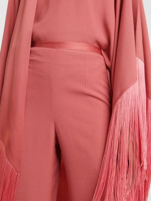 Spodnie z wysoką talią relaxed fit Taller Marmo różowe