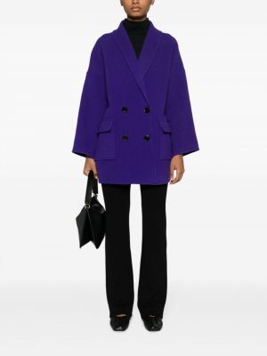 Vlněný kabát Ba&sh fialový