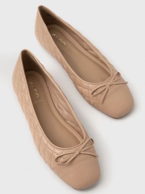 Átlátszó lapos talpú bőr balerina cipők Aldo bézs