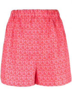 Trykt silke shorts Salvatore Ferragamo rosa