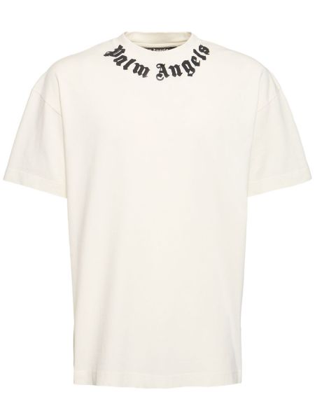 T-shirt di cotone Palm Angels bianco