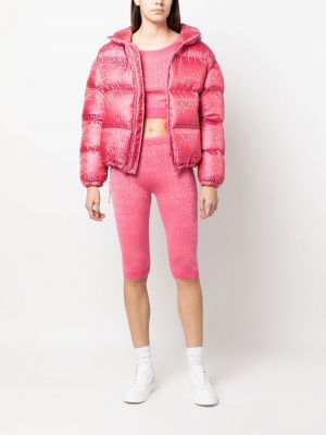 Dūnu jaka ar apdruku Moschino rozā
