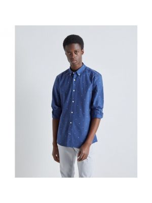 Camisa con estampado manga larga Easy Wear azul