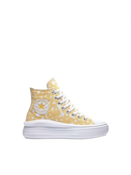 Chaussures de ville à fleurs à motif étoile Converse jaune