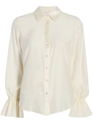 Čipkovaná hodvábna košeľa Cinq A Sept biela