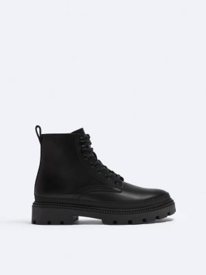 Ботинки на шнуровке Zara черные