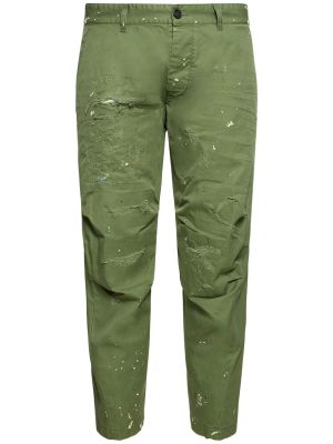Pantaloni din bumbac Dsquared2 verde