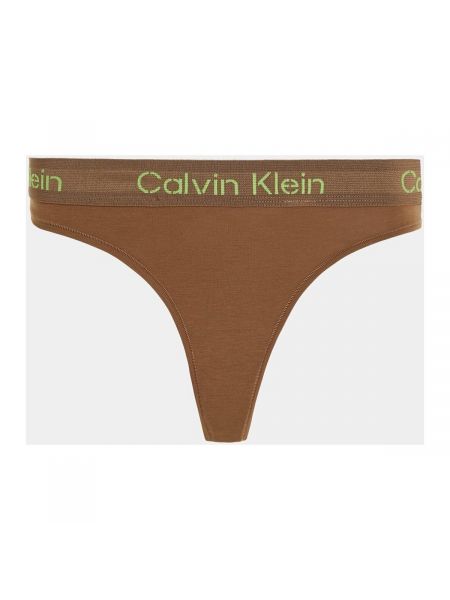 Legginsy Calvin Klein Jeans brązowe
