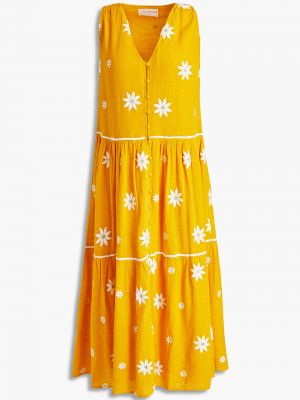 Платье миди с вышивкой металлическое Sundress