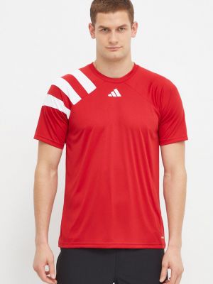 Tričko s aplikacemi Adidas Performance červené