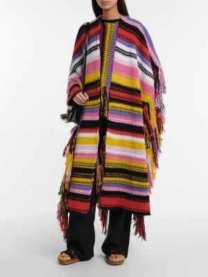 Poncho de lana de cachemir con estampado de cachemira Chloé