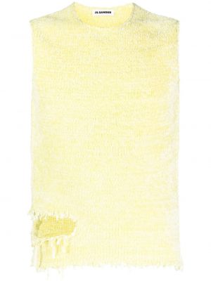 Pletena obrabljena srajca Jil Sander rumena