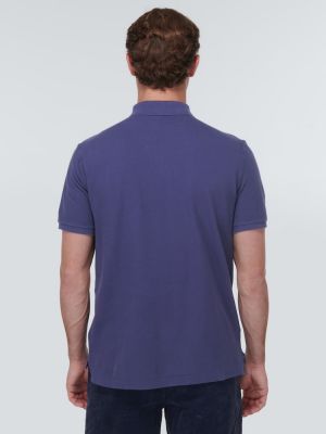 Medvilninis siuvinėtas polo marškinėliai Polo Ralph Lauren mėlyna