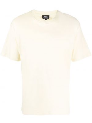 Bavlnené tričko s potlačou A.p.c. žltá