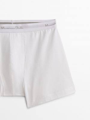 Хлопковые шорты Massimo Dutti белые