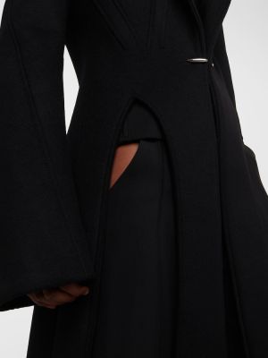 Μάλλινο παλτό Mugler μαύρο