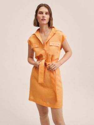 Košeľové šaty Mango oranžová
