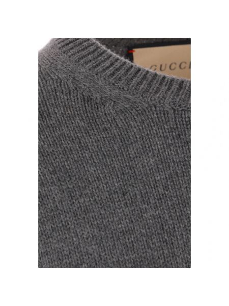 Jersey con bordado de lana de tela jersey Gucci gris