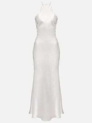 Svilena midi haljina Alessandra Rich bijela