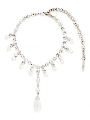 Brosche mit perlen mit kristallen Alessandra Rich silber