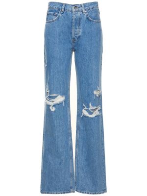Proste jeansy z przetarciami Anine Bing niebieskie