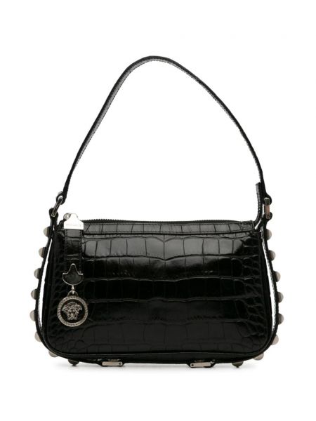 Kožená kabelka Versace Pre-owned čierna