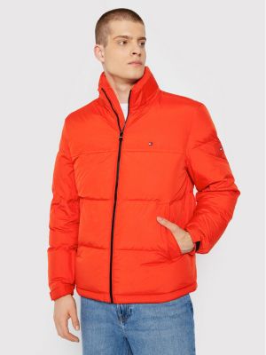 Priliehavá páperová bunda Tommy Hilfiger oranžová