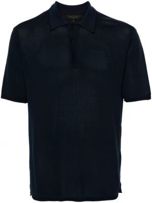 Megztas polo marškinėliai Rag & Bone mėlyna