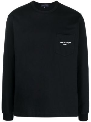 T-krekls ar apdruku ar garām piedurknēm ar kabatām Comme Des Garçons Homme melns