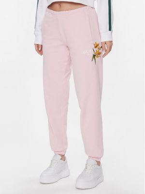 Spodnie sportowe Guess różowe