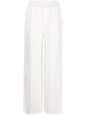 Lniane proste spodnie Thom Krom białe