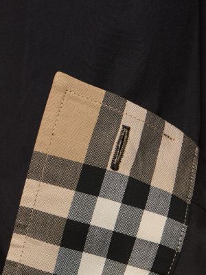 Памучна риза slim Burberry черно
