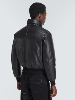 Péřová kožená bomber bunda Tom Ford černá