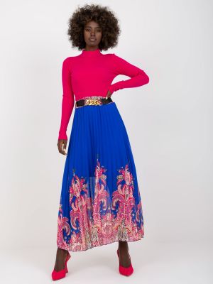 Plisovaná dlhá sukňa Fashionhunters modrá