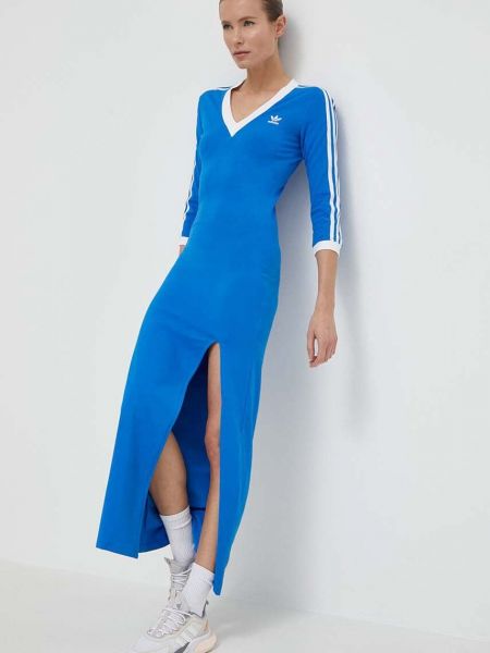 Testhezálló hosszú ruha Adidas Originals kék
