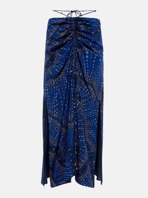Hodvábna dlhá sukňa Altuzarra modrá