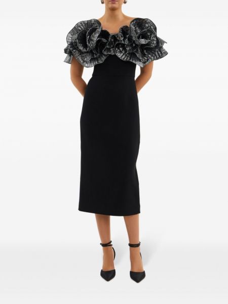 Sukienka koktajlowa z falbankami Rebecca Vallance czarna