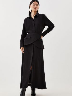 Приталенное длинное платье Karen Millen черное