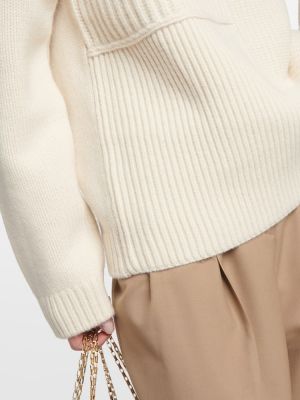 Sweter wełniany Toteme biały