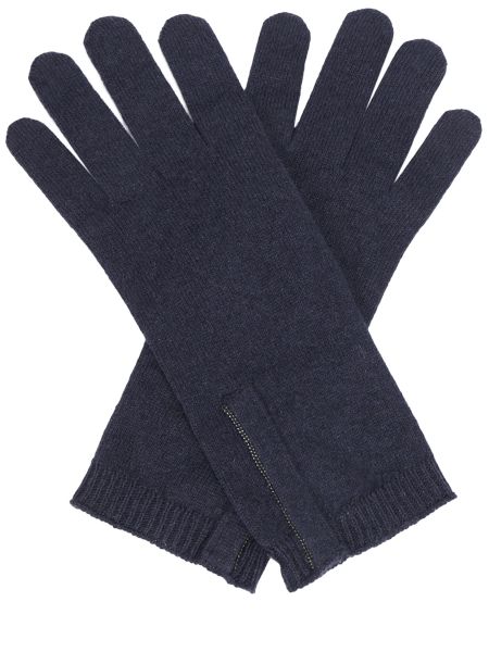 Кашемировые перчатки Brunello Cucinelli синие