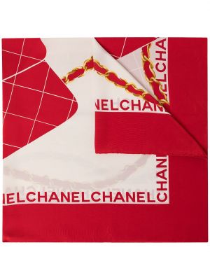 Sciarpa con stampa Chanel Pre-owned rosso